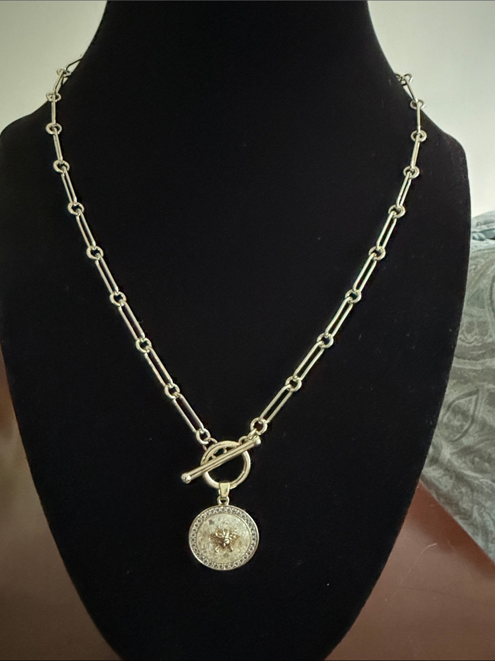 18k gold plated over brass necklace and Round Medallion Pendant